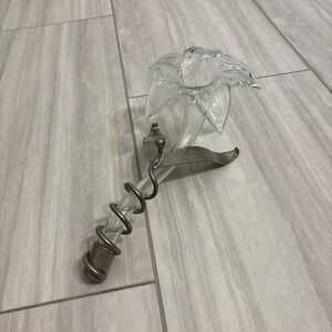 Art Deco Silver Plated Flower Vase With Metal Holder